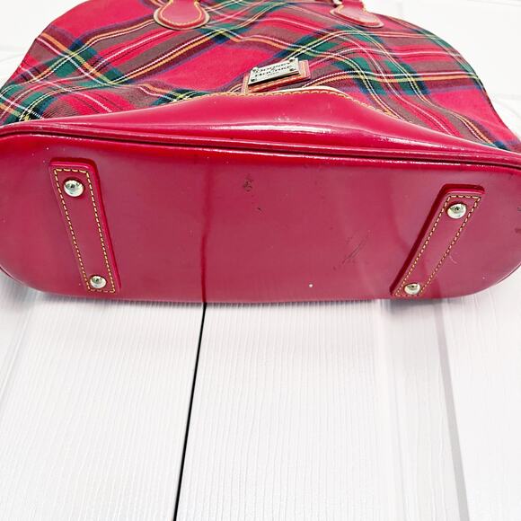 Dooney & Bourke Red Tartan Plaid Top Handle Satchel Handbag - Picture 10 of 16